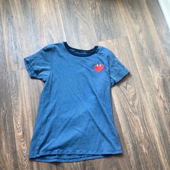 Lauren Moshi Stripped Heart Shirt - Picture 1 of 4